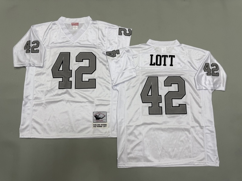 Men 2025 Nike Oakland Raiders #42 Lott white Throwback Limited NFL Jersey style 002